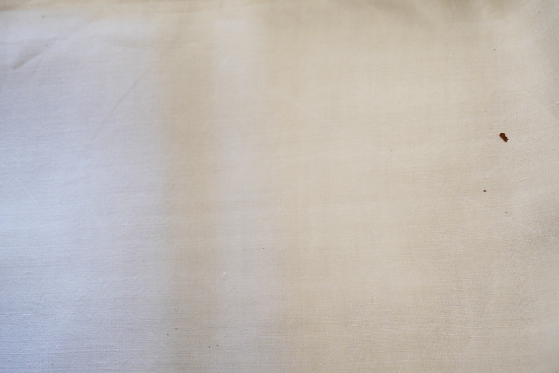 Six French provincial beige plain linen sheets